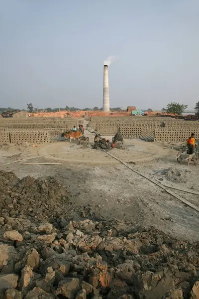 Sarberia Índia Janeiro Brickfield Uma Área Grande Usada Para Fabricar — Fotografia de Stock