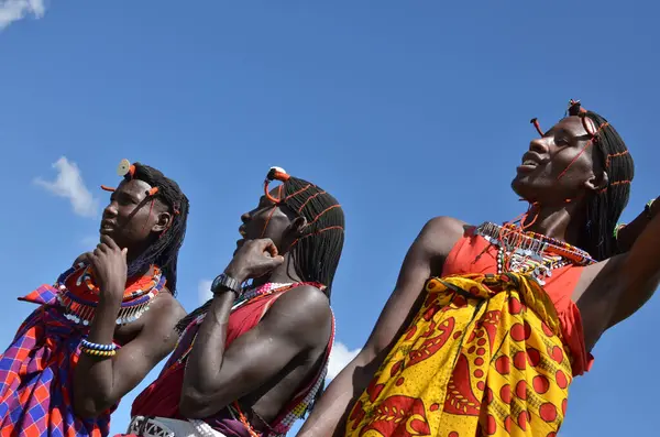 Masai Mujeres Lugar Viaje Fondo —  Fotos de Stock