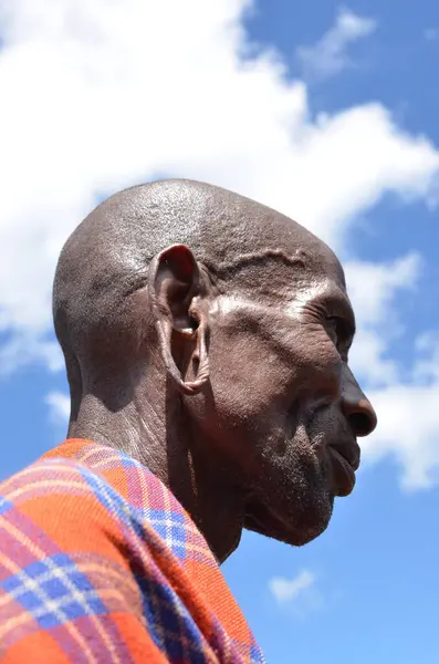 Masai Homem Lugar Viagem Fundo — Fotografia de Stock