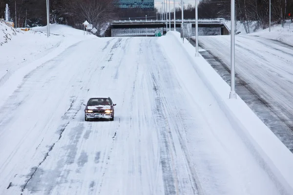 Car Highway Blizzard 2013 — Stock Photo, Image