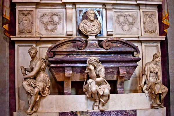 Tumba Miguel Ángel Basílica Santa Croce Florencia Italia — Foto de Stock