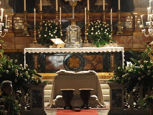 Arezzo Gotische Kathedraal Van Saint Donatus Interieur — Stockfoto