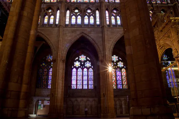 利昂大教堂的内部 — 图库照片