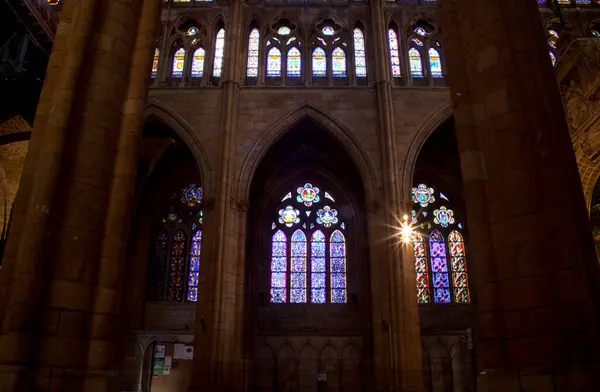 Schöne Ansicht Des Innenraums Der Kathedrale Von Leon — Stockfoto