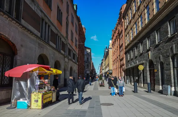 Vista Calle Desde Estocolmo Suecia —  Fotos de Stock
