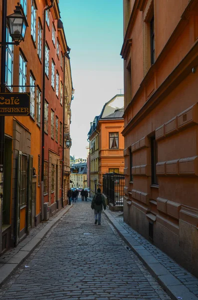 Cidade Velha Estocolmo Dia Ensolarado — Fotografia de Stock