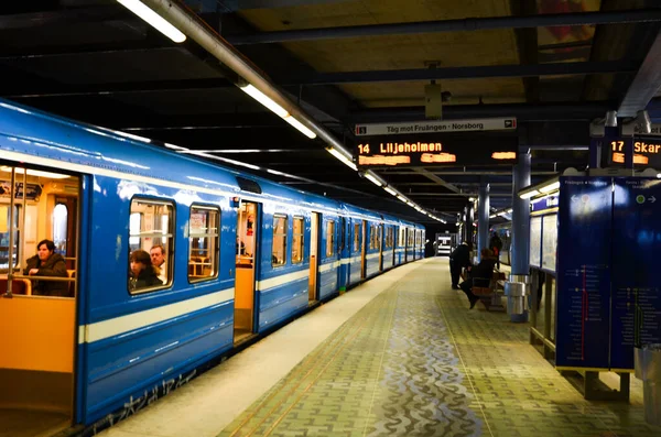 People Stockholm Underground Metro Station Sweden Scandinavia Europe — Stock Photo, Image