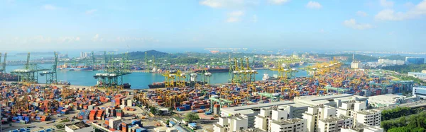 Widok Powietrza Port Singapurze — Zdjęcie stockowe