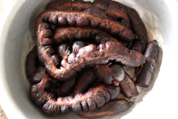 Rings Fresh Home Made Sausage — Stock Photo, Image