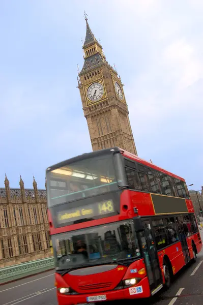 Big Ben Red Bus London — Stock Photo, Image