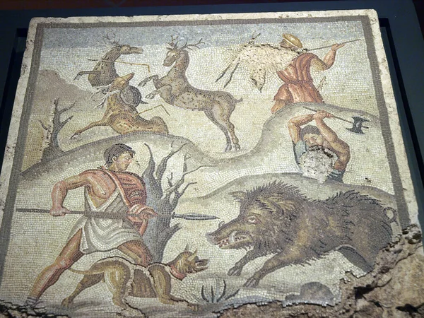 Calydonian Yaban Domuzu Avı Mozaik Paneli — Stok fotoğraf