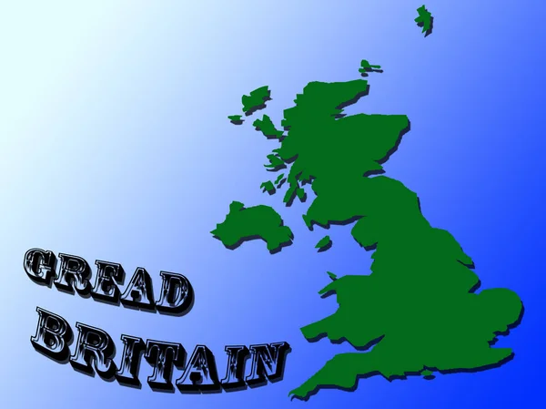 Mapa Verde Del Reino Unido — Foto de Stock