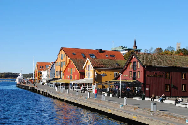 stock image Town on sea shore in Norway