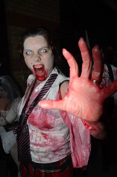 London Egyesült Királyság Október 2011 Emberek Részt Vesznek Éves Zombie — Stock Fotó