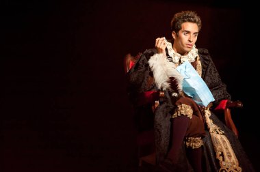 CANARY ISLANDS-OCTOBER 27: Actors Nati Vera and Ruben Dario acting in Desmontando a Don Juan, based on Don Juan Tenorio written by Jose Zorrilla, October 27, 2011 in Canary Islands, Spain