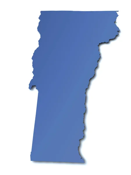 Mapa Vermont Isolado Fundo Branco — Fotografia de Stock