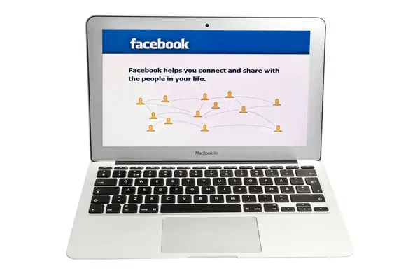 Faceboek Toepasselijk Mac Boek Air — Stockfoto