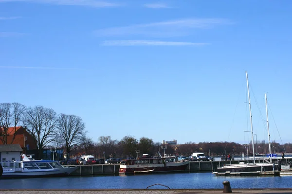 Port Stralsund Błękitne Niebo — Zdjęcie stockowe