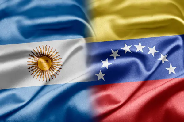 Flaggorna Argentina Och Venezuela — Stockfoto
