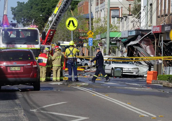 Explosão Loja Suspeita Rozelle Sydney — Fotografia de Stock