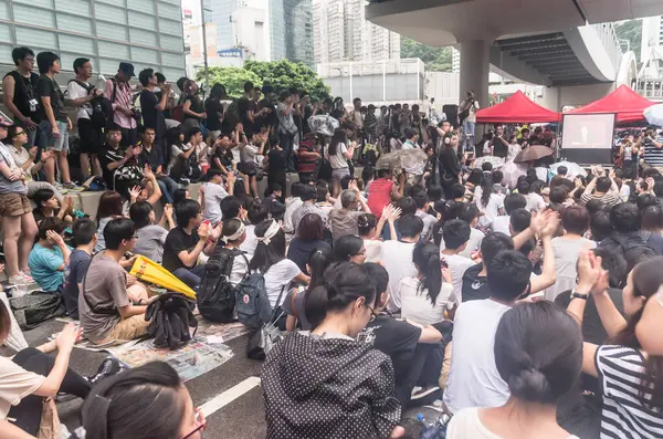 Manifestantes Sobre Nordeste Novos Territórios Hong Kong — Fotografia de Stock