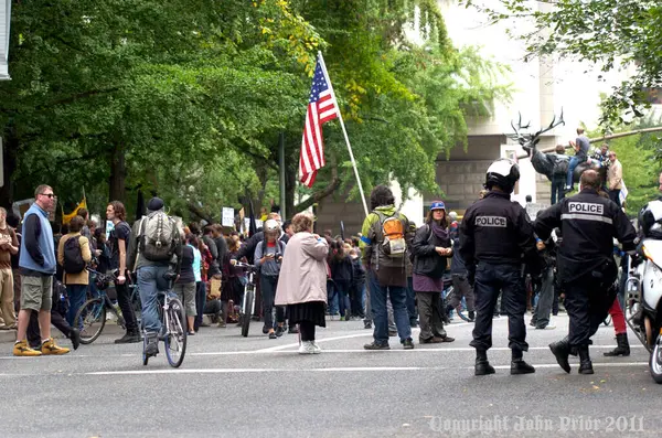 Portland Oregon Noviembre 2011 Policía Portland Primer Plano Riot Gear — Foto de Stock