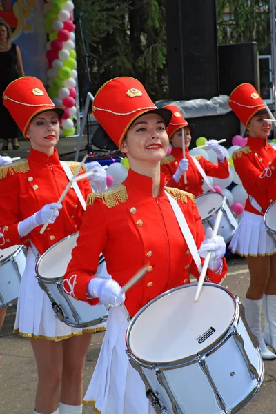 Staraya Russa Russia July Young Drummer Girls Parade — Stock Photo, Image