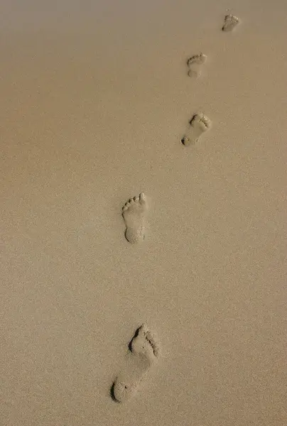 himan footsteps on sand. footprints on sand