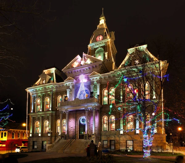 Cambridge Ohio Iluminação Natal — Fotografia de Stock