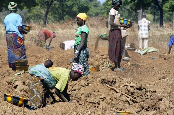 Work Processes Goldmine Poura Africa — Stock Photo, Image