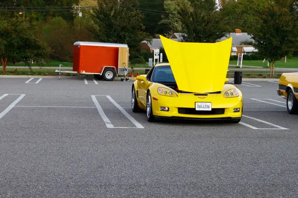 Yellow Corvette Exhibition — стоковое фото
