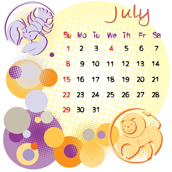July 2012 Holidays Illustration — Stock Photo, Image