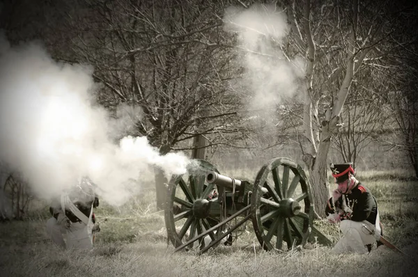 stock image 19th century historical battle reenactment on field