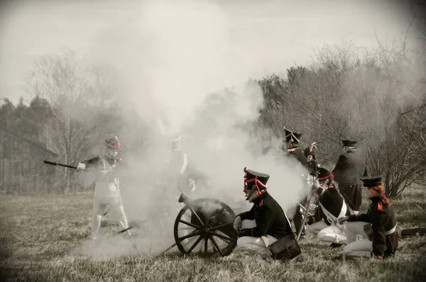 19Th Century Historical Battle Reenactment Field — Stock Photo, Image
