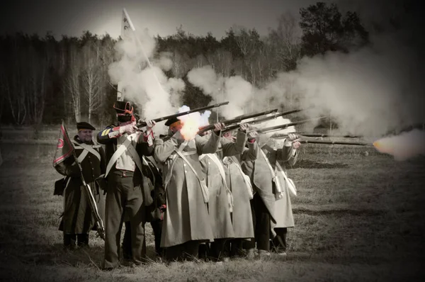 19Th Century Historical Battle Reenactment Field — Stock Photo, Image