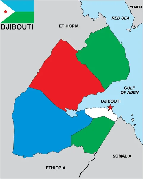Djibouti Kaart Close — Stockfoto