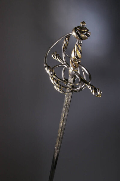 ancient sword, closeup of vintage weapon