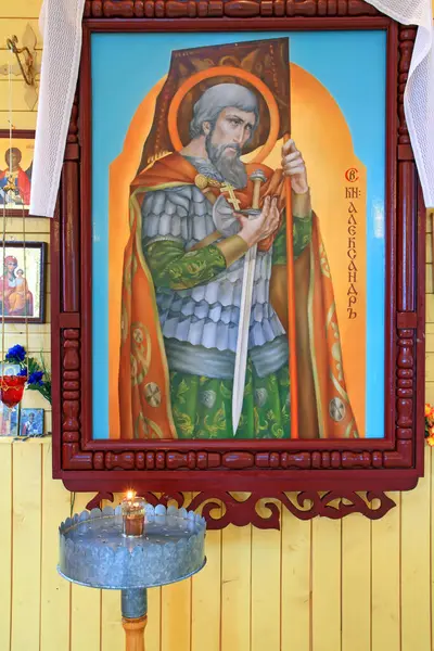 Икона Стене Сельской Церкви — стоковое фото