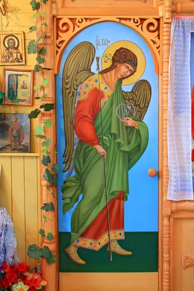 Ikon Vidéki Orosz Ortodox Templomban — Stock Fotó