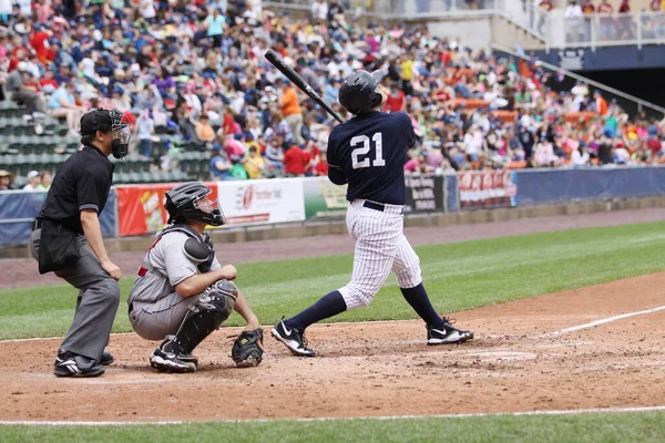 Scranton Wilkes Barre Yankees Catcher Jesus Montero Игра Бейсбол — стоковое фото
