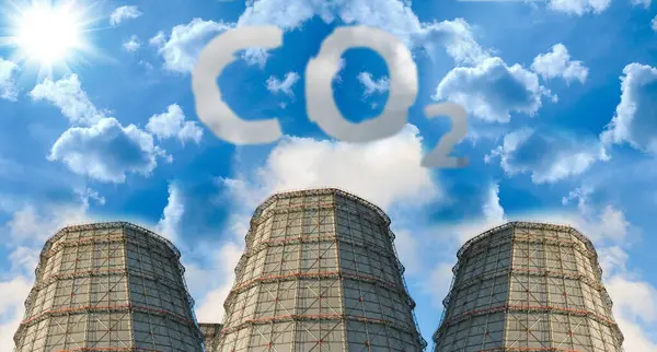 二酸化炭素の概念 排出量 — ストック写真