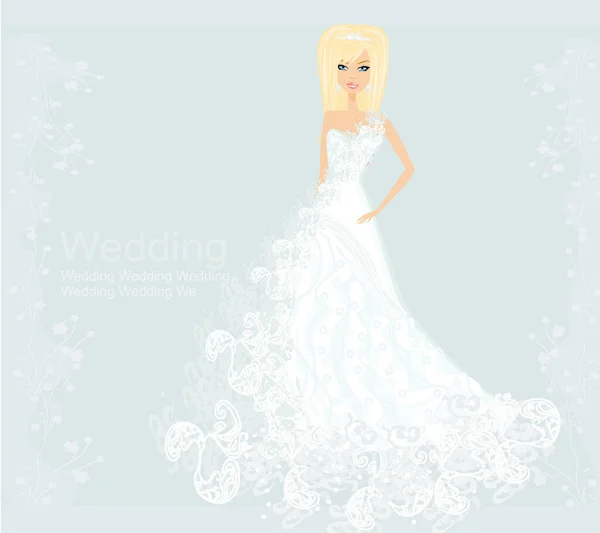 Красивая Невеста Белом Платье — стоковое фото