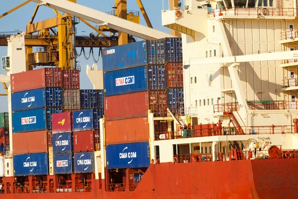 Gru Container Carico Porto — Foto Stock