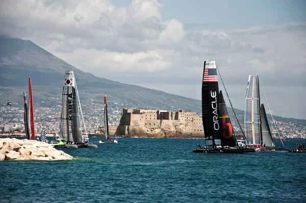 Naples April Catamaran Team Races America Cup World Series Competition — Stock Photo, Image