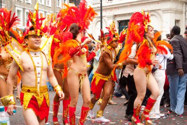 Sibiu City, Romanya - 14 Haziran 2019. Londra'dan Notting Hill Karnavalının Lezzetleri Romanya'nın Sibiu Uluslararası Tiyatro Festivali'nde sahne aldı
