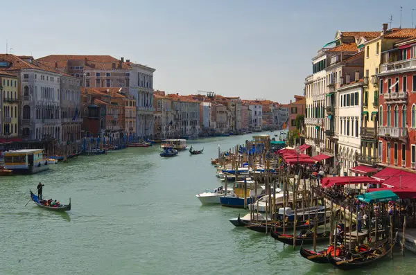Grande Canal Com Gôndola Veneza — Fotografia de Stock