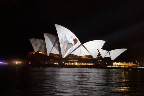 Opera House Ausztrália Vivid Sydney Fesztivál Alatt — Stock Fotó