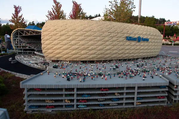 Allianz Arena Munich Soccer Stadium Built Out Lego Bricks — Stock Photo, Image