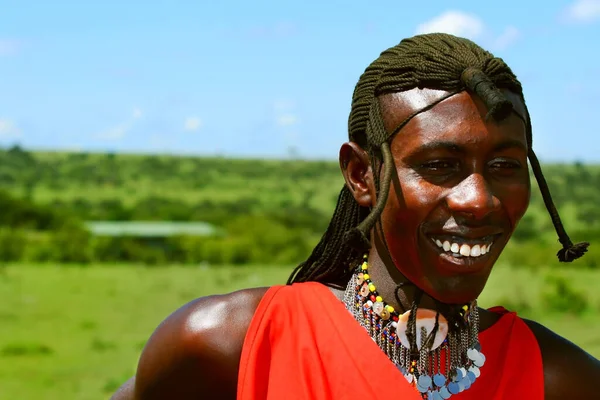 Ritratto Masai Mara Guerriero — Foto Stock