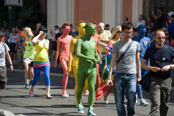 Dia Tiro Tempo Orgulho Desfile Praga — Fotografia de Stock